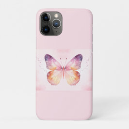 ウォーターカラーの蝶アート iPhone 11 PROケース