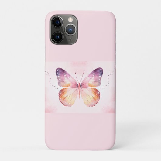ウォーターカラーの蝶アート Case-Mate iPhoneケース (裏)