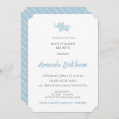 ウォーターカラーの象のベビーシャワー招待状 招待状 (正面/裏面)