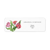 ウォーターカラーの赤い花束の花 - ベイビーインブルーム ラベル (正面)