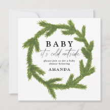 ウォーターカラーの赤ちゃんシャワー"Baby it's cold outside"