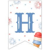ウォーターカラーの赤と白と2歳の誕生日バナー バンティングフラッグ (第2の旗)