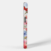 ウォーターカラーの赤と青の蝶と花々 Case-Mate iPhoneケース (裏面 / 右)