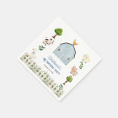 ウォーターカラーの農場の動物の納屋の3歳の誕生日パーティー スタンダードカクテルナプキン (角)