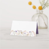 ウォーターカラーの野の花と草の秋の結婚式 プレイスカード (裏面)