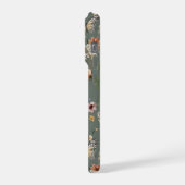 ウォーターカラーの野の花のモノグラム入りフラワー iPhoneケース (左側面)