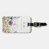 ウォーターカラーの野の花の荷札 ラゲッジタグ (正面横)