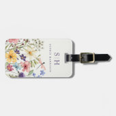 ウォーターカラーの野の花の荷物タグ ラゲッジタグ (正面横)