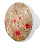 ウォーターカラーの野の花の陶器の取っ手 セラミックノブ (右)