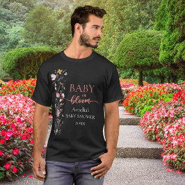 ウォーターカラーの野の花ベビーシャワー Tシャツ
