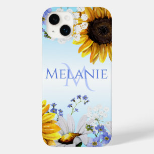 ウォーターカラーの野の花モノグラムiPhoneケース Case-Mate iPhone 14 Plusケース
