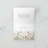 ウォーターカラーの野の花畑の結婚式 サンキューカード (内部)