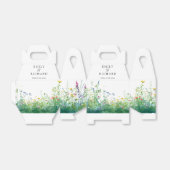 ウォーターカラーの野の花 ウェディング フェイバーボックス (折り畳みなし)