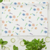 ウォーターカラーの野の花 オリジナルアート キッチンタオル (折り畳み)