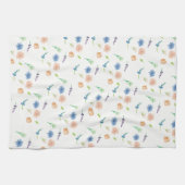 ウォーターカラーの野の花 オリジナルアート キッチンタオル (横)