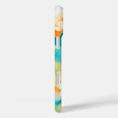 ウォーターカラーの野の花 オレンジ ティール Case-Mate iPhoneケース (裏面 / 右)
