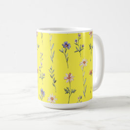 ウォーターカラーの野の花 コーヒーマグカップ
