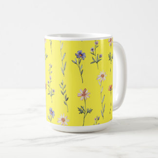 ウォーターカラーの野の花 コーヒーマグカップ