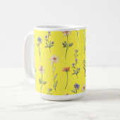 ウォーターカラーの野の花 コーヒーマグカップ (正面左)