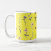 ウォーターカラーの野の花 コーヒーマグカップ (左)