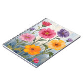 ウォーターカラーの野の花 | 花畑の絵 ノートブック (左側)