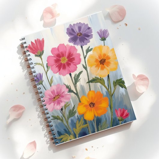 ウォーターカラーの野の花 | 花畑の絵 ノートブック