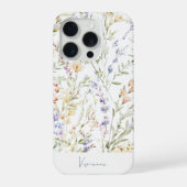 ウォーターカラーの野の花  iPhoneケース (裏面)