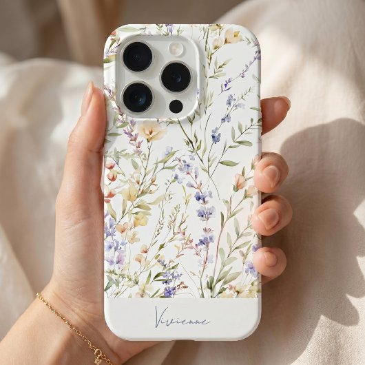ウォーターカラーの野の花  iPhoneケース