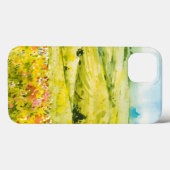 ウォーターカラーの野原の野の花 iPhone / iPad カバー (裏面 (横))