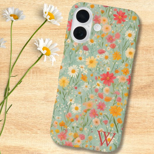 ウォーターカラーの野花のフィールド Case-Mate iPhoneケース