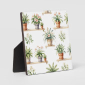 ウォーターカラーの鉢植え植物棚パターン フォトプラーク (正面)