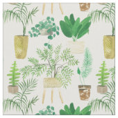 ウォーターカラーの鉢植え ファブリック (クローズアップ)