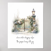 ウォーターカラーの雪景色の冬のシーン クリスマス ホリデー ポスター (正面)