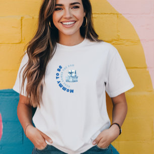 ウォーターカラーの青と白のベビーシャワーの男の子のギフト トライブレンドTシャツ