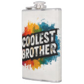 ウォーターカラーの飛沫とともに躍動するCOOLEST BROTHERタイポグラフィ フラスク (左)