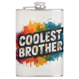 ウォーターカラーの飛沫とともに躍動するCOOLEST BROTHERタイポグラフィ フラスク