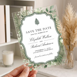 ウォーターカラーの魔法の森の結婚式Save the Date アクリル招待状