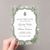 ウォーターカラーの魔法の森の結婚式Save the Date アクリル招待状 (インサイチュ (ポータブル))