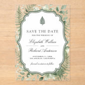 ウォーターカラーの魔法の森の結婚式Save the Date アクリル招待状 (正面)