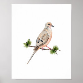 ウォーターカラーの鳩の絵 ポスター
