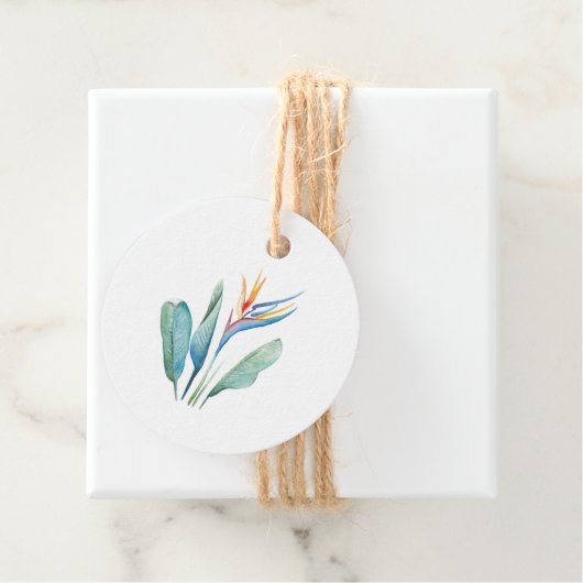 ウォーターカラーの鳳凰の花のギフトタグ フェイバータグ (インサイチュ)