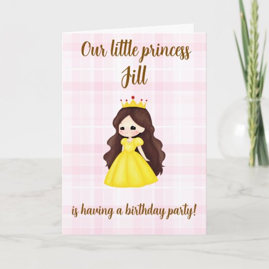 ウォーターカラーの鹿のプリンセスの誕生日パーティー 女子会 カード (正面)