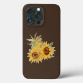 ウォーターカラーひまわり ブラウン Case-Mate iPhoneケース (裏面)