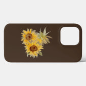 ウォーターカラーひまわり ブラウン Case-Mate iPhoneケース (裏面 (横))
