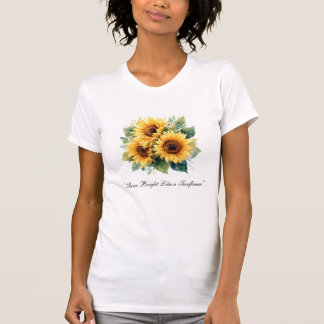 ウォーターカラーひまわり Tシャツ