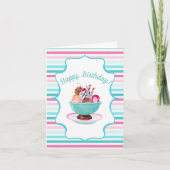 ウォーターカラーアイスクリームサンデ誕生日 カード (正面)