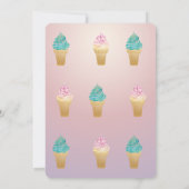 ウォーターカラーアイスクリームスター誕生日 招待状 (裏面)