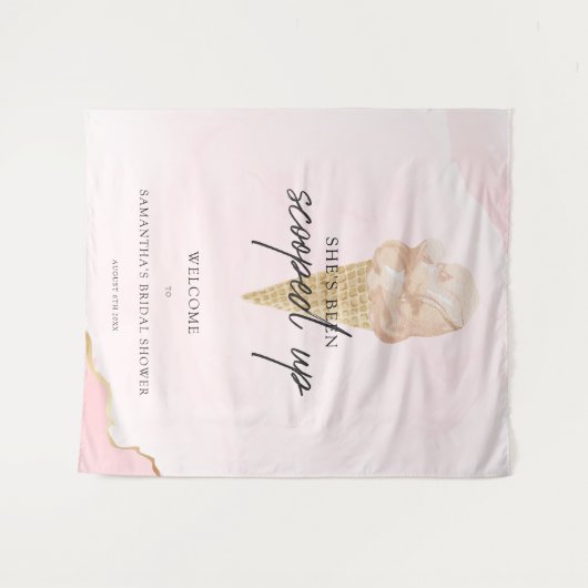 ウォーターカラーアイスクリームブライダルシャワーへようこそ タペストリー (正面(横))