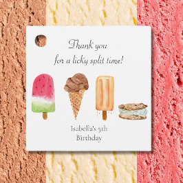 ウォーターカラーアイスクリーム&ポプシクル誕生日感謝してい フェイバータグ