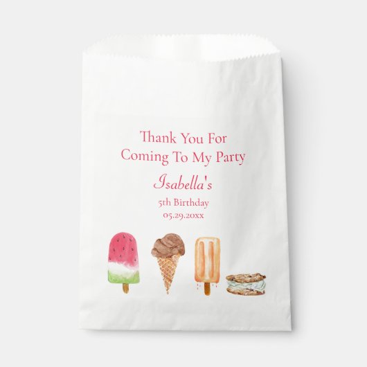 ウォーターカラーアイスクリーム&ポプシクル誕生日感謝してい フェイバーバッグ (正面)